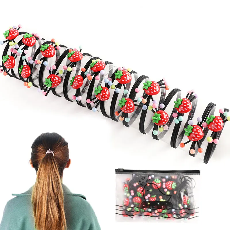 

Резинка для волос с жемчугом женская, тонкая эластичная нейлоновая лента с бусинами, 25/20/16 шт.