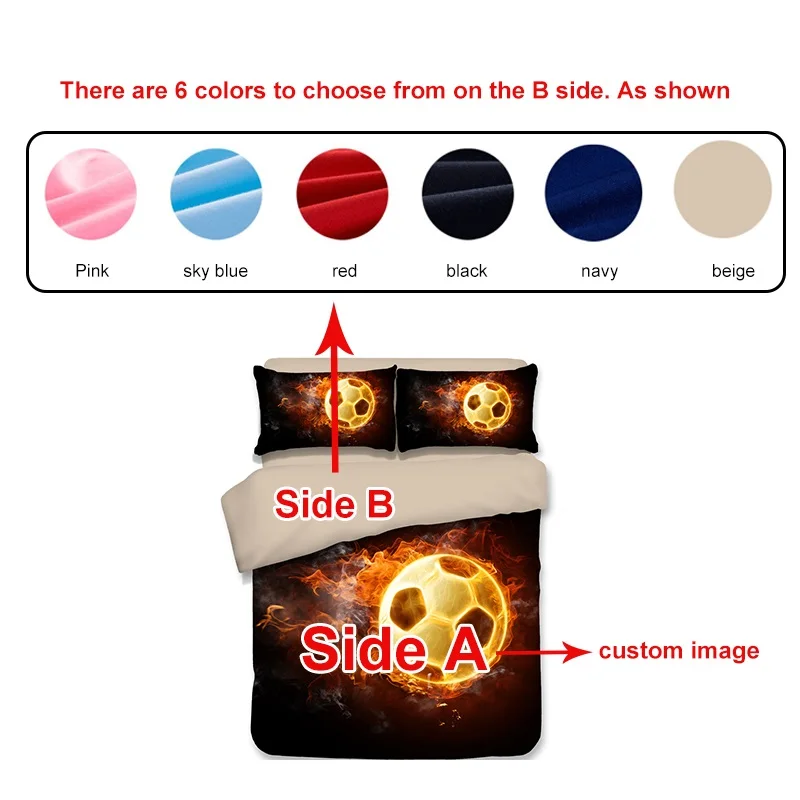 3 шт. набор постельных принадлежностей с изображением на заказ пододеяльник