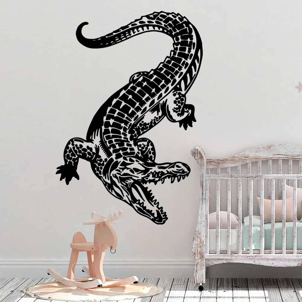 Фото Забавная Настенная Наклейка с крокодиловой кожей настенные Стикеры из ПВХ