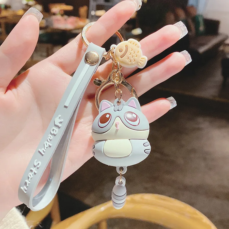 

Super Cute Kitten Keychain Creative Cartoon Backpack Pendant Bag Decoration Car Keyring Accessories New Product Hot Sale Gift