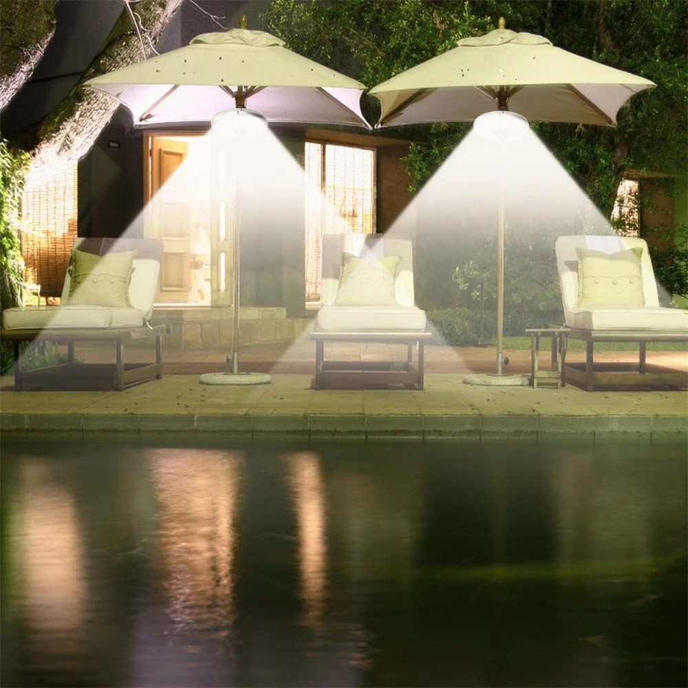 

Outdoor Sun Umbrella Camping Lamp Bluetooth Wireless Speaker Led Umbrella Light Portable Rechargeable 7 Colors Umbrella Light