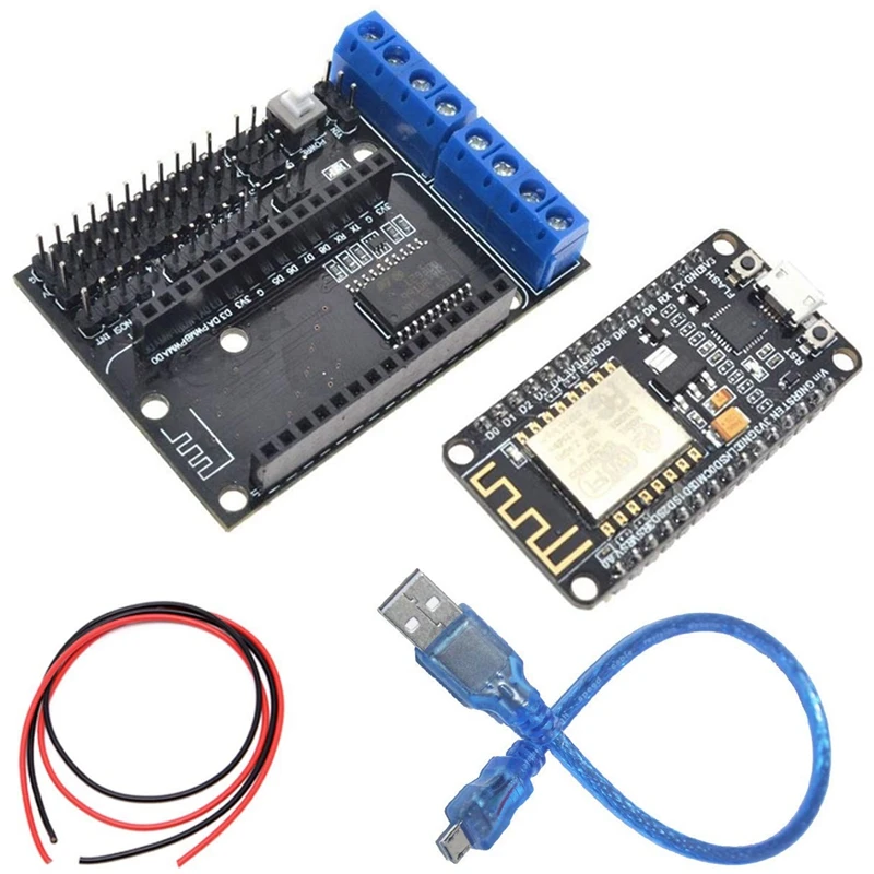 

Подходит для Node MCU развивающий набор ESP8266 ESP-12E CP2102 макетная плата + L293D Wi-Fi электродвигательного привода плата расширения щит модуль