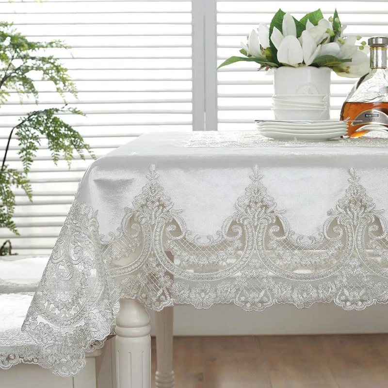 

Proud Rose European Luxury Table Cloth Chair Cover Lace Rectangular Table Cover Simple Wedding Cloth Cover Chair Cushion