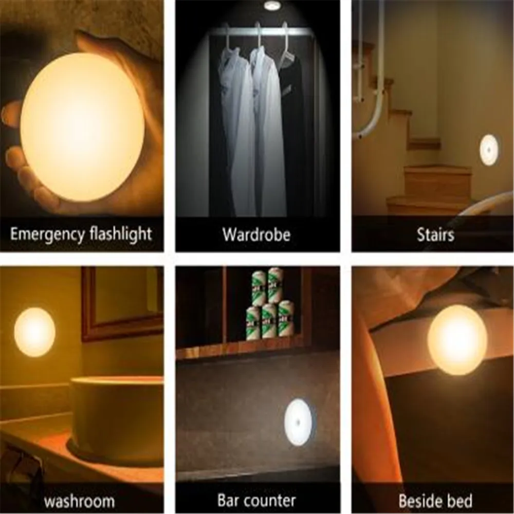 6LED Night Light PIR Infrared Motion Sensor Lamp for Children Magnetic Wall Cabinet Stairs LED | Лампы и освещение