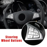car styling steering wheel button covers trim stickers for mercedes benz glc x253 2015 2016 c class glc cla glaw205 2015 2018