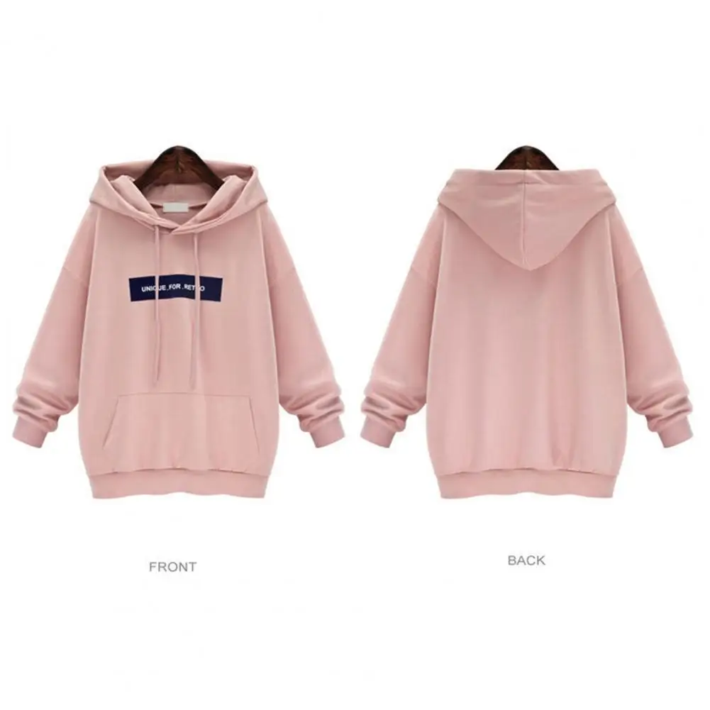 Harajuku Hoodies Pullover Korean Women Letters Print Plush Sweatshirt Elegant Ladies Sport Hoodies Autumn Winter  Casual Hoodies