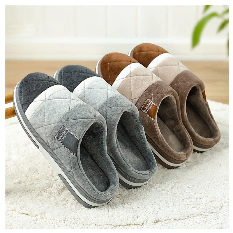 Мужские зимние домашние тапочки мягкая плюшевая домашняя обувь для пар мужская