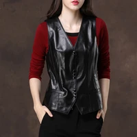 spring autumn new womens fashion short faux pu vest outwear soft leather sleeveless jacket waistcoat female clothes y18