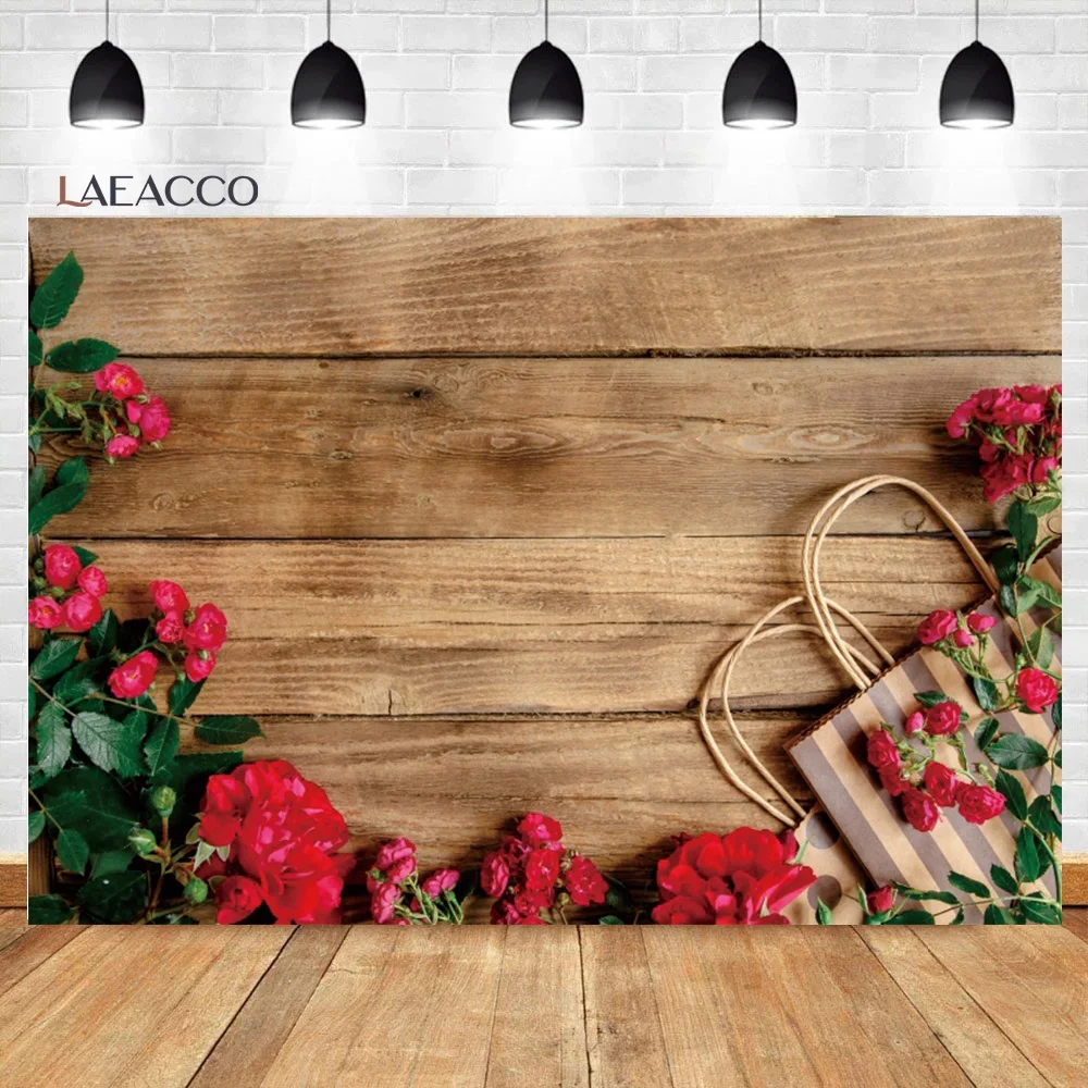 Фон для фотосъемки Laeacco с изображением деревянной доски цветов цветущей травы