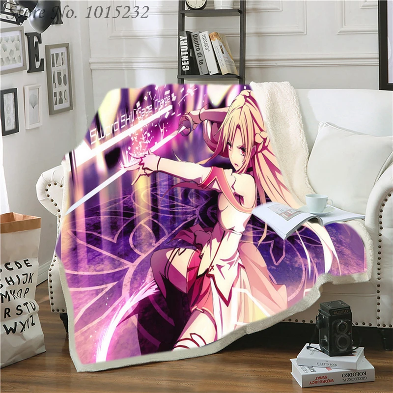

Anime Sword Art Online Funny Character Blanket 3D Print Sherpa Blanket on Bed Home Textiles Dreamlike Style 04