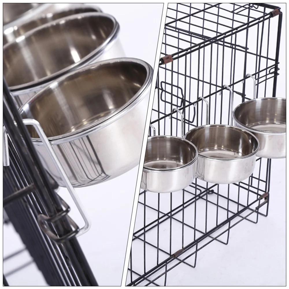 

1 Set Stainless Steel Pet Water Basin Food Bowl Hanging Pet Feeding Bowl for Pet