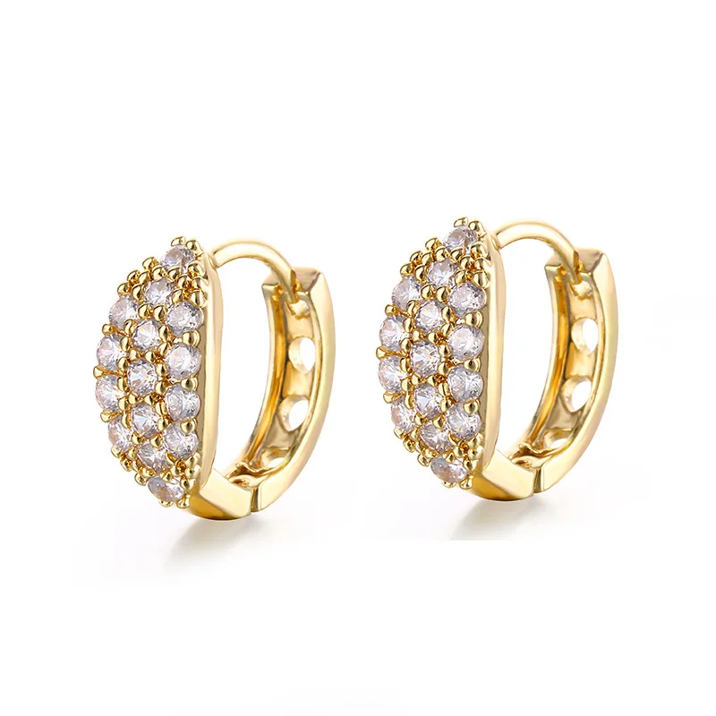 

ZSLBS Korean Fashion Huggies Earrings For Women Zirconia Crystal Heart Hoop Earring Gold Jewelry Pendientes Boucle Oreille Femme