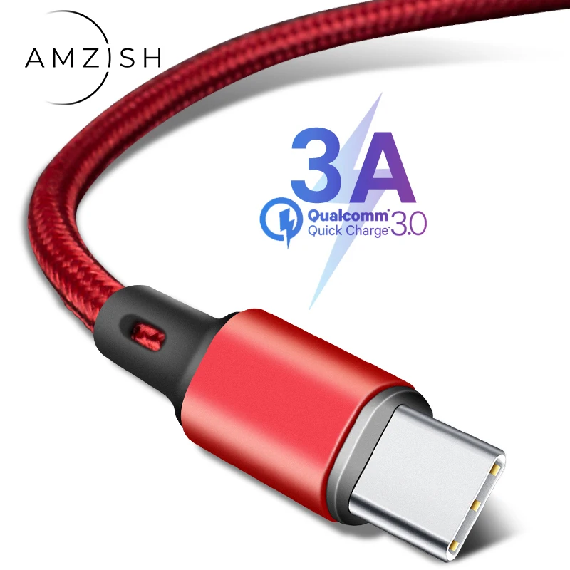 Micro USB кабель amzish 3A для Samsung S8 S9 S10 Plus Note 8 9 10 Huawei P30 P10 Xiaomi Data быстрое зарядное