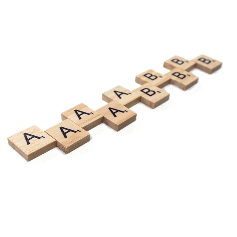 100pcs/lot Hot Kids DIY Wooden Alphabet Crafts Educational Scrabble Letters Craft Jigsaw Puzzles Educational Toys For Children