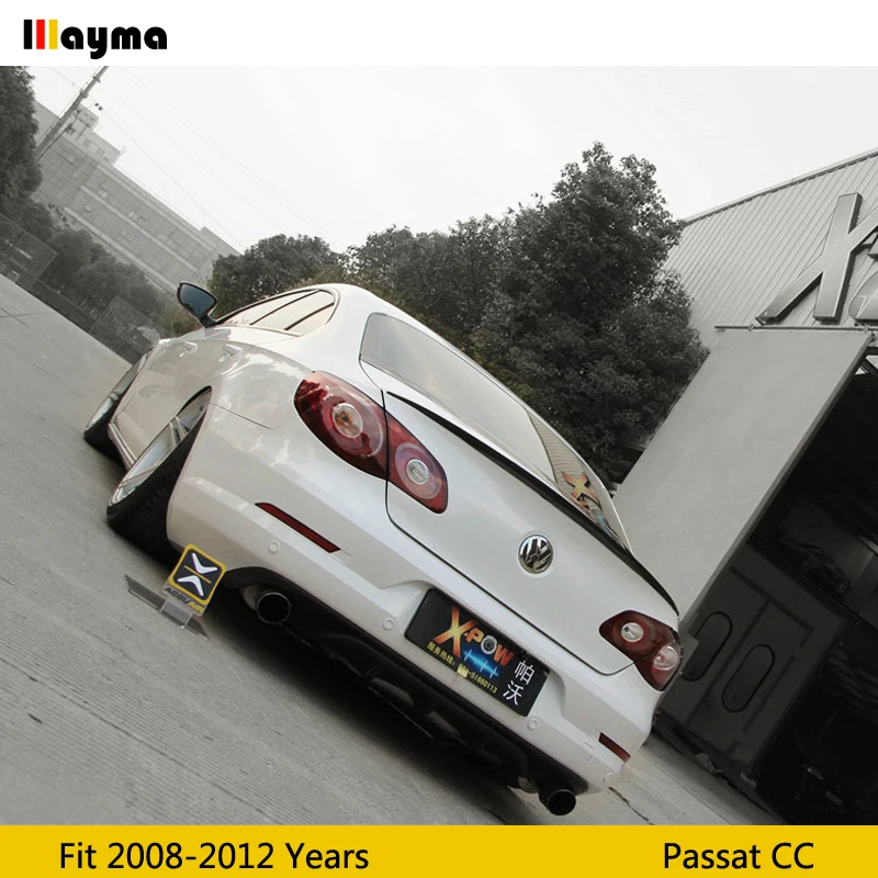 R линии Стиль углеродного волокна задний спойлер на багажник для Volkswagen Passat CC 2008 2012