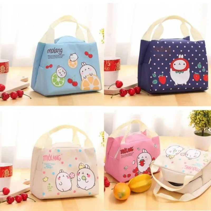 Portable Casual Childrens Kids Lunch Bags Insulated Cool School Picnic Bag Lunchbox Durable Cute Canvas Cartoon Home Storage | Багаж и