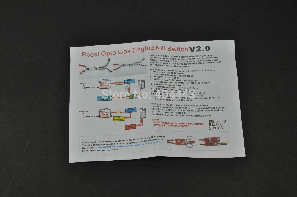 Rcexl Opto переключатель зажигания газового двигателя с штекером Futaba для DLE DA