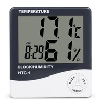 New HTC-1 LCD Electronic Temperature Humidity Meter Indoor Room Digital Thermometer Hygrometer Weather Station Alarm Clock