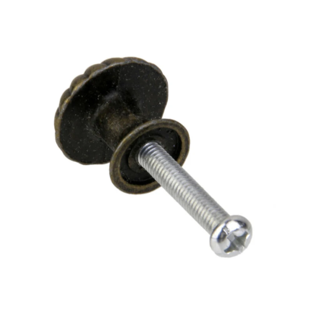 

10set Mounting Screw Handle ANTIQUE ROUND KNOB MINI DOOR DRAWER CABINET KITCHEN WARDROBE CUPBOARD HANDLE