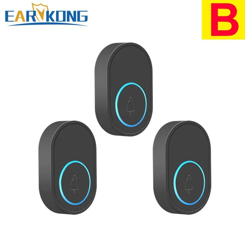 

Беспроводная кнопка дверного звонка 433 МГц, кнопка SOS электричества, кнопка тревоги с одной кнопкой, черный цвет, двусторонняя установка ленты