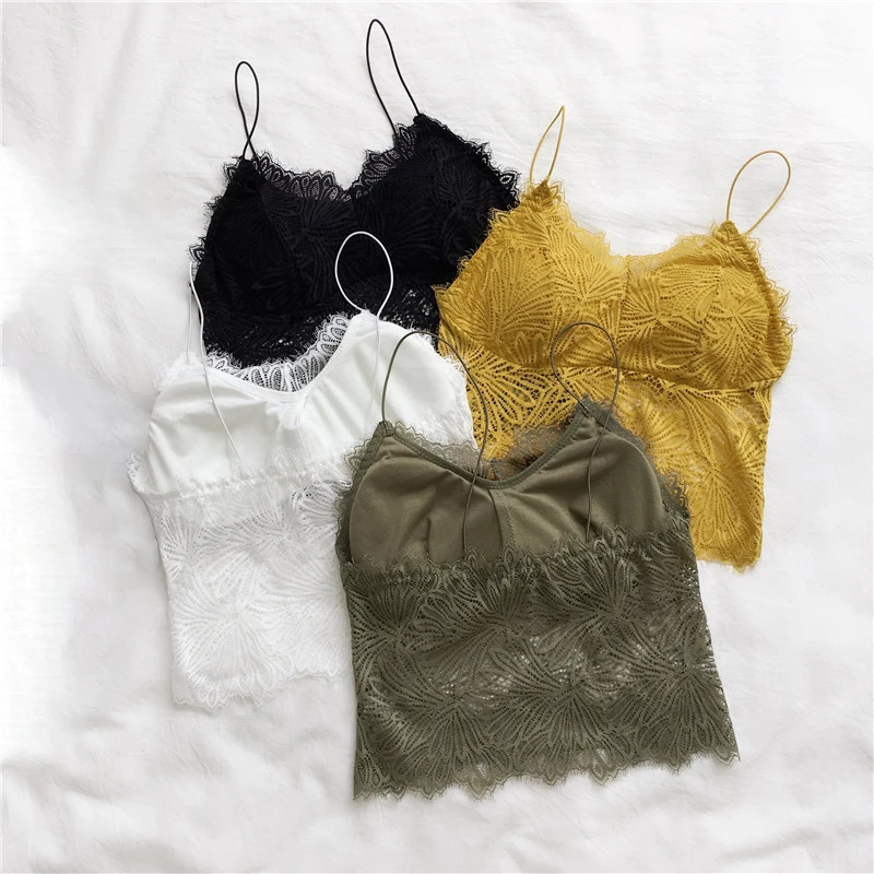 

New Lace Bra Sexy Floral Top For Women Tube Top Bra Female Lingerie Push Up Soft Comfort Bralette Thin Seamless Bra Women's Tops