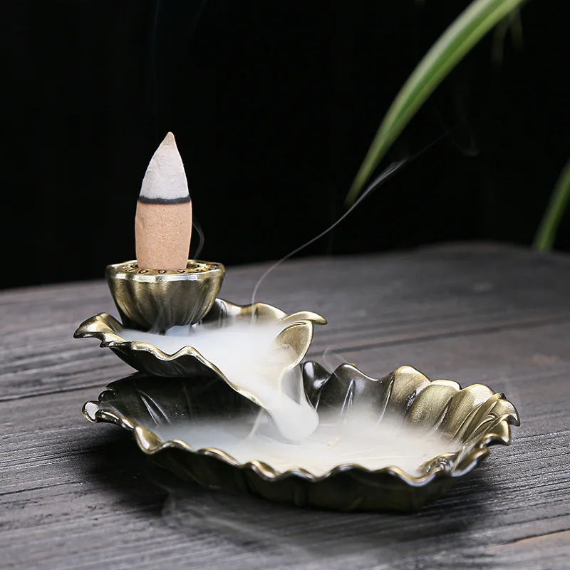 

Copper Incense Holder Aromatherapy Backflow Incense Burner Temple Shrine Waterfall Room Fragrance Home Decor