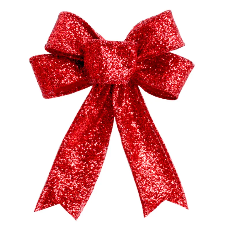 

23 см красные, золотые, серебряные рождественские банты, Подарочный венок, украшение для рождественской елки, бант для поделок, рождественск...