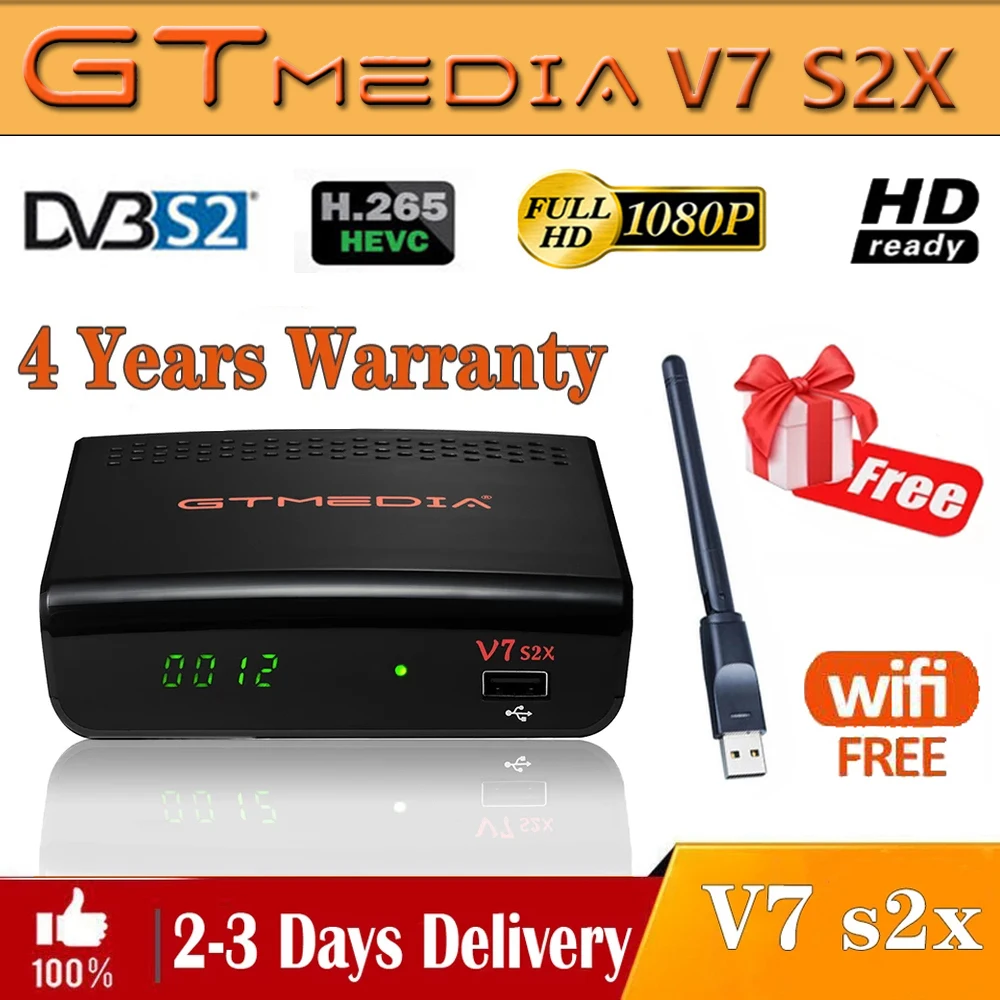 

Gtmedia-рецептор V7 S2X, DVB-S/S2, работает от GTmedia V7S HD, с Wi-Fi USB, Digital, H.265, Freesat v7s2x, sin apl