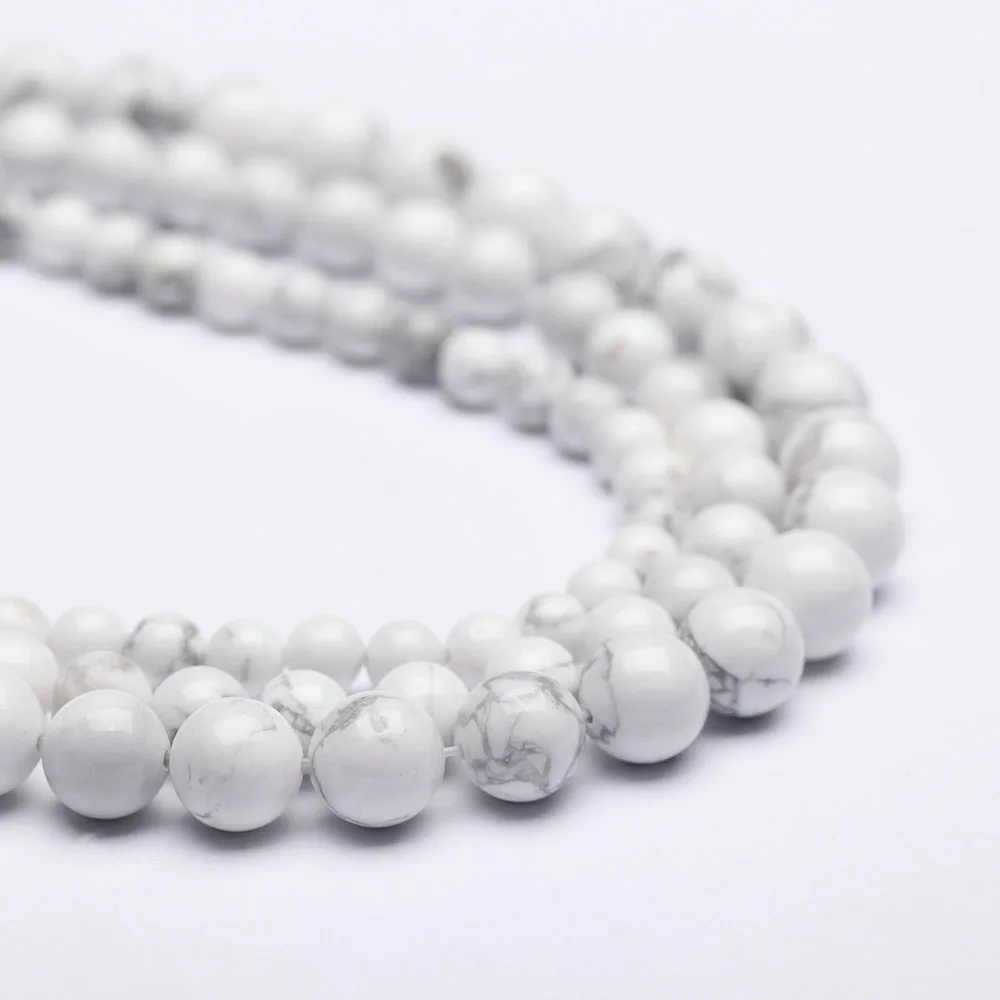 DIY натуральный белый бирюзовый бусины россыпью 6 мм 8 10 Howlite полуфабрикат