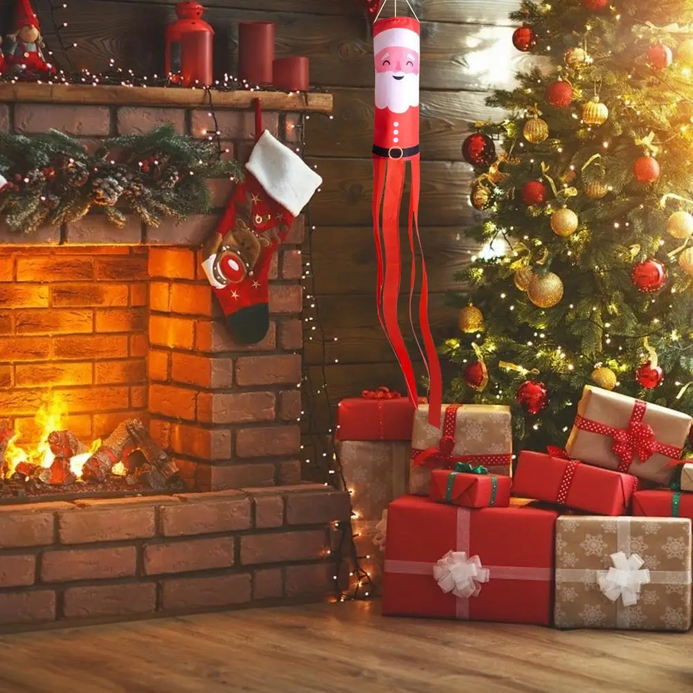 

Christmas Wind Sock Hanging Flag Weather Indicator Christmas Windsock Flag Home Party Restaurant Garden Decoration