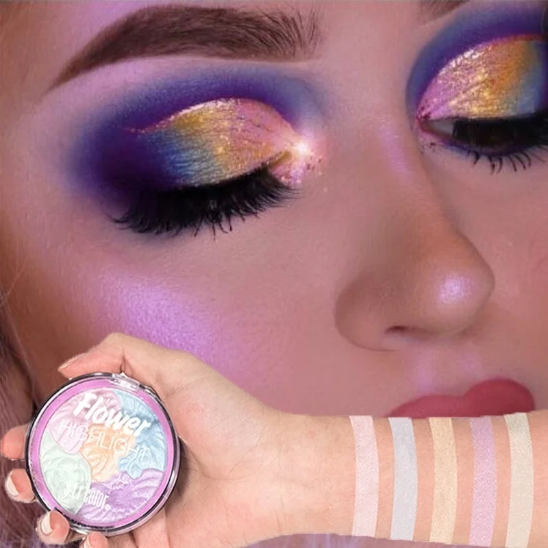 5 цветов палитра хайлайтеров для лица Шиммер блестящий макияж пудра полная