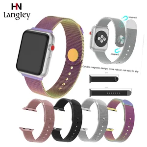 Milanese Watchband For Apple Watch5/4/3/2/1 38/40/42/44mm Straps Durable Magnetic buckle Snap button Watchbands Wholesale Milanese Watchband For Apple Watch5/4/3/2/1 38/40/42/44mm Straps Durable Magnetic buckle Snap button Watchbands Wholesale