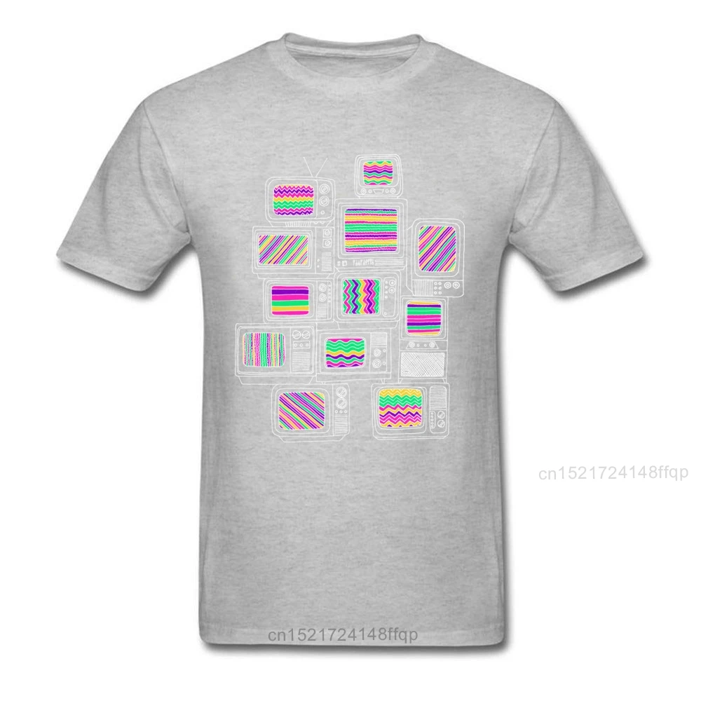 Интерференционная футболка для старой школы Мужская Классическая с принтом ТВ