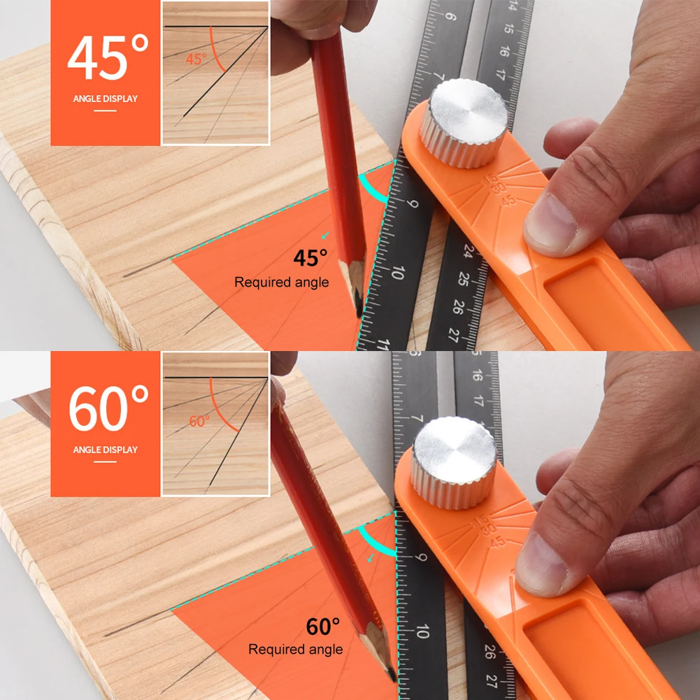 Wooden Marking Gauge Protractor Angle Rulers Gauges Tri Square Sliding T-Bevel with Bubble Handle Level Measuring Tools | Инструменты