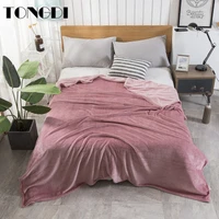 tongdi thicken soft warm raschel light fannel fleece blanket solid luxury for winter couch cover bed machine wash bedspread