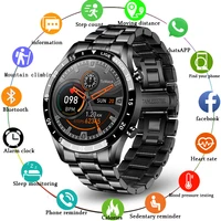 lige new luxury steel band bluetooth call smart watch men for android ios phone waterproof sports fitness tracker smartwatch