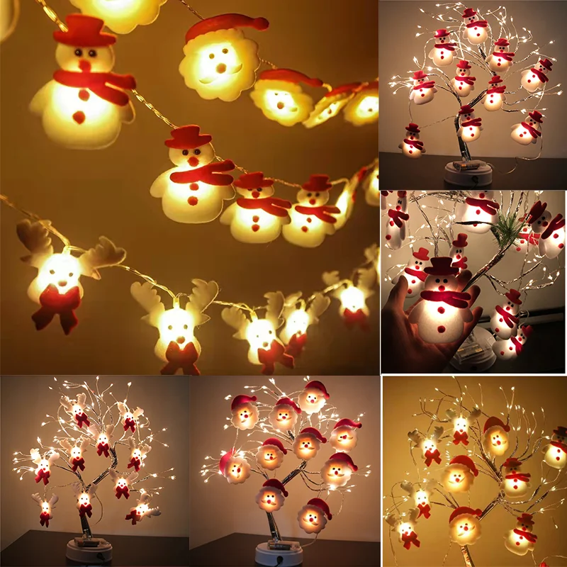 

1.8M 10LED Snowman Christmas Tree LED Garland String Light Christmas Decoration for Home 2021 Christmas Ornaments Natal New Year