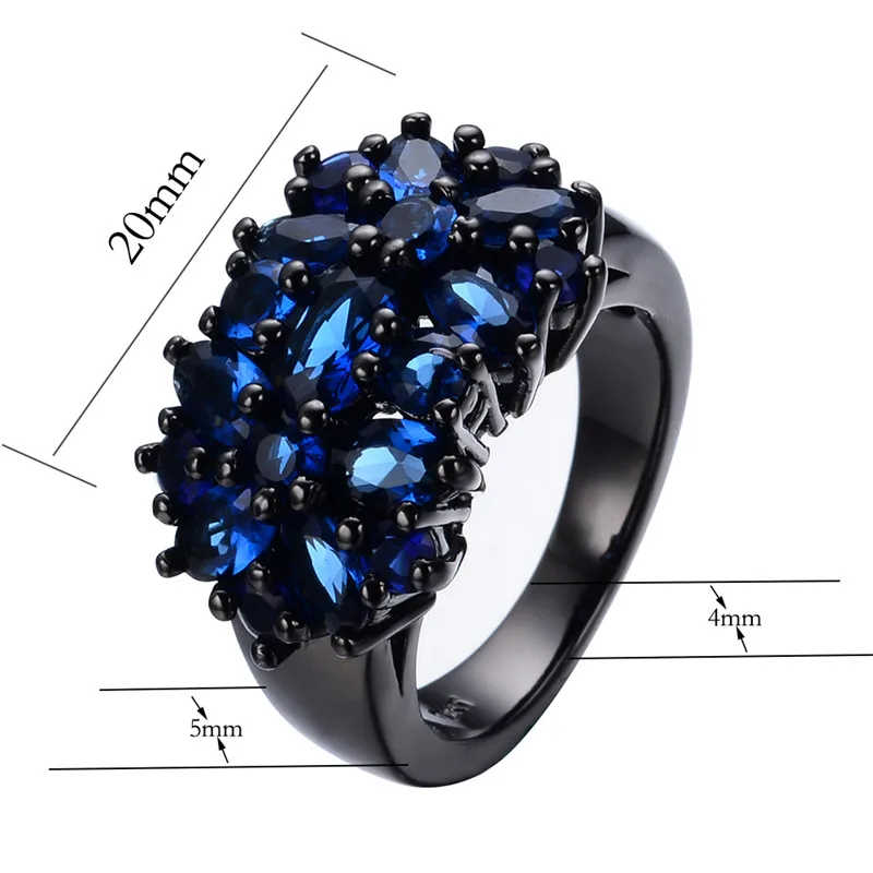 

Small Oval Purple Crystal Zircon Star Flower Rings For Women Men Vintage Black Gold Multicolor Stone Ring Female Wedding Jewelry