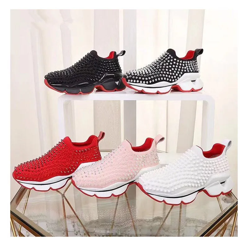 

Women Platform Mixed Color Rivet Sneakers For Woman Luxury Brand Slip-On Wedges Casual Shoes Ladies Chic Flats Vulcanized Shoes