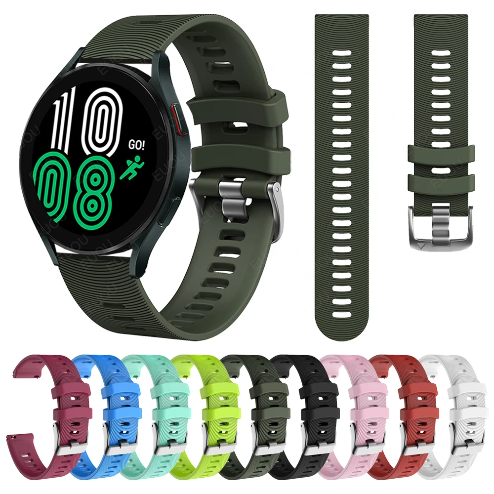 

Ремешок силиконовый Easyfit спортивный для Samsung Galaxy Watch 4 40 мм 44 мм, браслет для Galaxy Watch 4 classic 42 мм 46 мм/Active 2, 20 мм