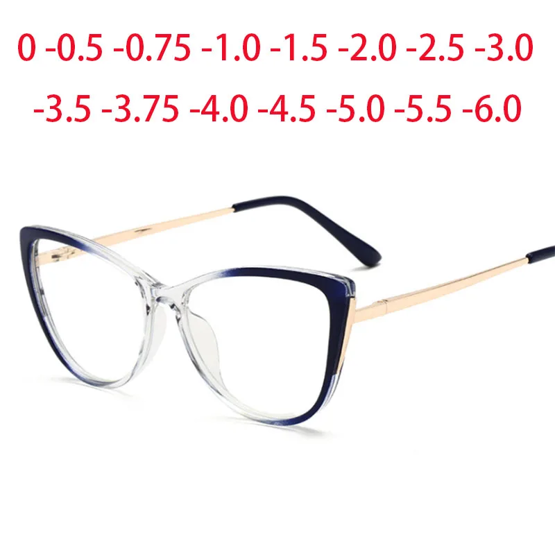 Очки кошачий глаз для мужчин и женщин готовые близорукости студенческие очки с