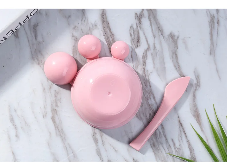 YOUSHA DIY маска чаша красота домашняя чаша для приготовления маски для лица с мерной ложка для перемешивания шпатель косметический увлажняющий уход за кожей набор инструментов - Цвет: Розовый