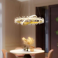nordic light luxury postmodern simple bedroom room dining room net red creative crystal flower chandelier