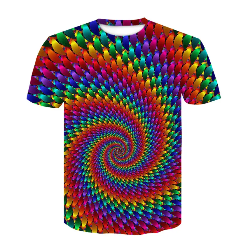 Мужская футболка 3 D цветная с круглым воротником свободная рубашка мужская