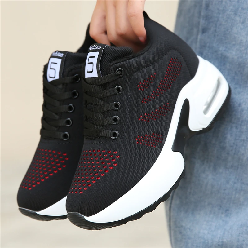 Classic Winter Sneakers Women Air Cushion Winter Shoes Girls Warm Fur Sports Shoes Casual Female Increasing Zapatillas Mujer