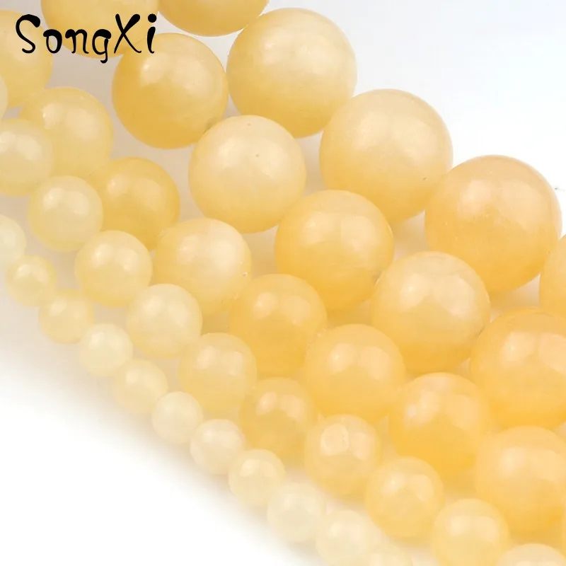 Натуральный камень желтый топазы нефрит круглые бусины 4/6/8/10/12 мм подходящие