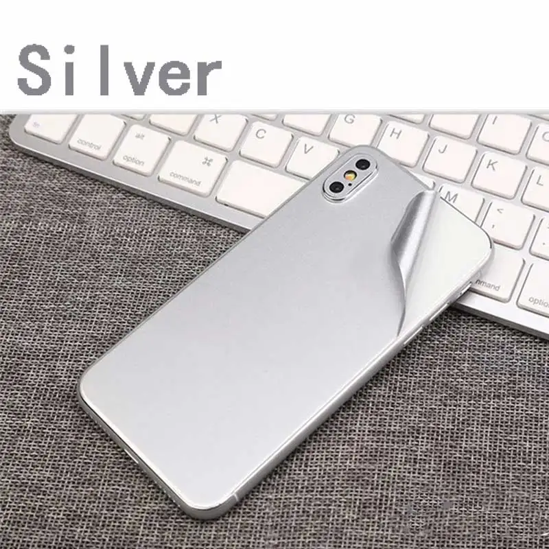 Silver Роскошные яркие наклейки на мобильный телефон для iPhone 7 6 6 S 8 Plus 5 задняя защитная пленка наклейка для iPhone X XS наклейка Adesivos Pegatinas - Цвет: Silver