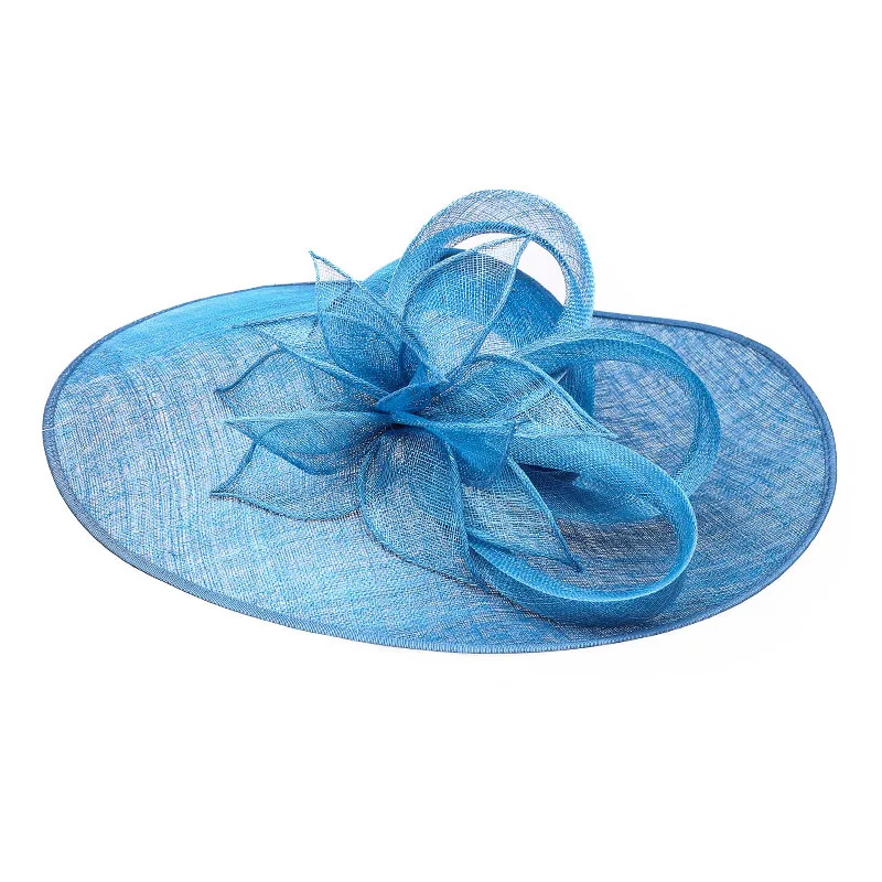 

Британская королевская льняная шляпа sinamay, основа для Кентукки, Дерби, шляпа для свадебных скачек, Женская Кепка из пеньковой пряжи, банкетн...