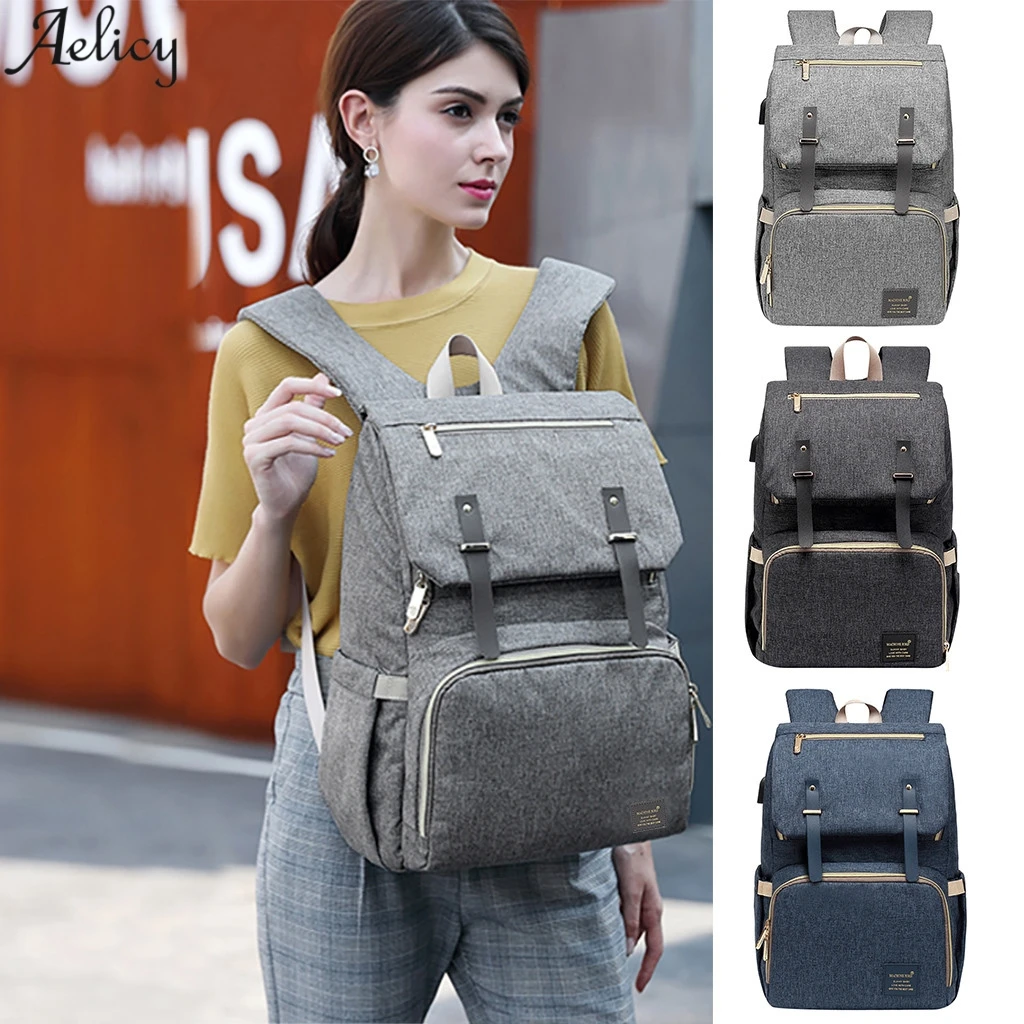 Aelicy брендовый рюкзак для подгузников сумка мам большая вместительность коляски