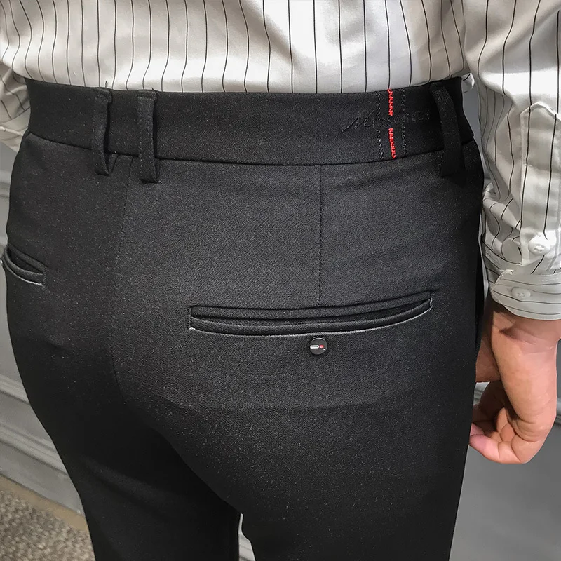 Строгий деловой облегающий костюм брюки мужской для досуга мужские однотонные